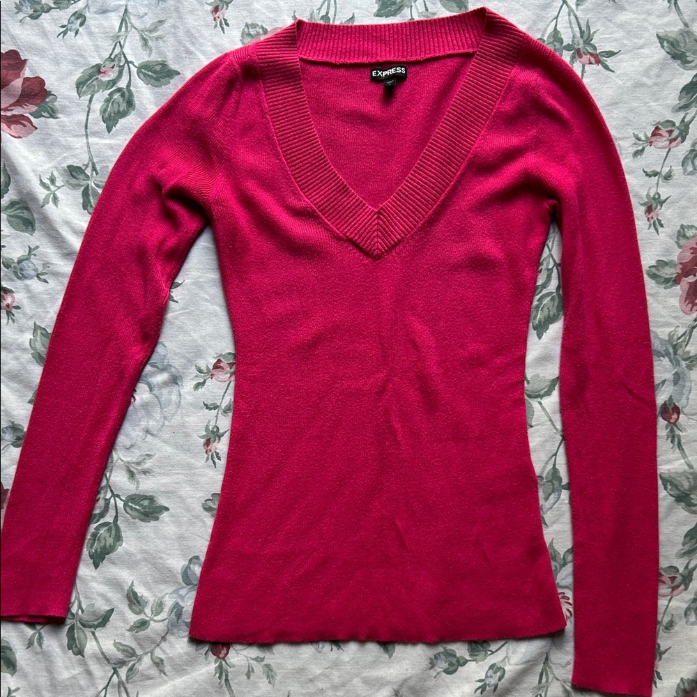 Vintage Express fitted V-Neck Sweater, small